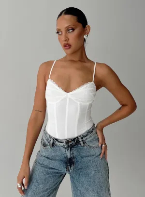 Karisha Bodysuit White Cool Trendy Festival Bold