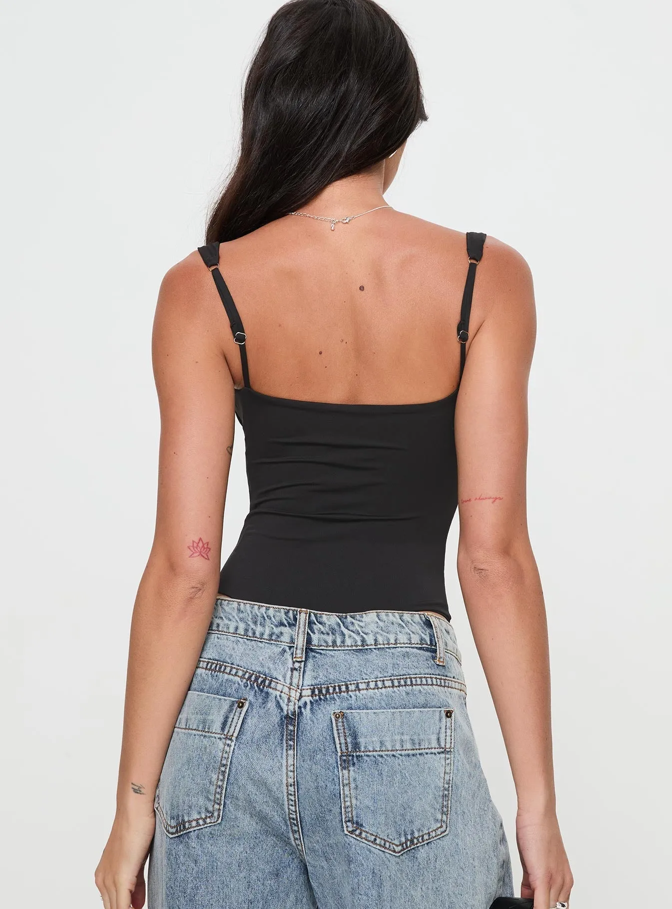 Fancy Chic Hot Singer Peekaboo Bodysuit Black
