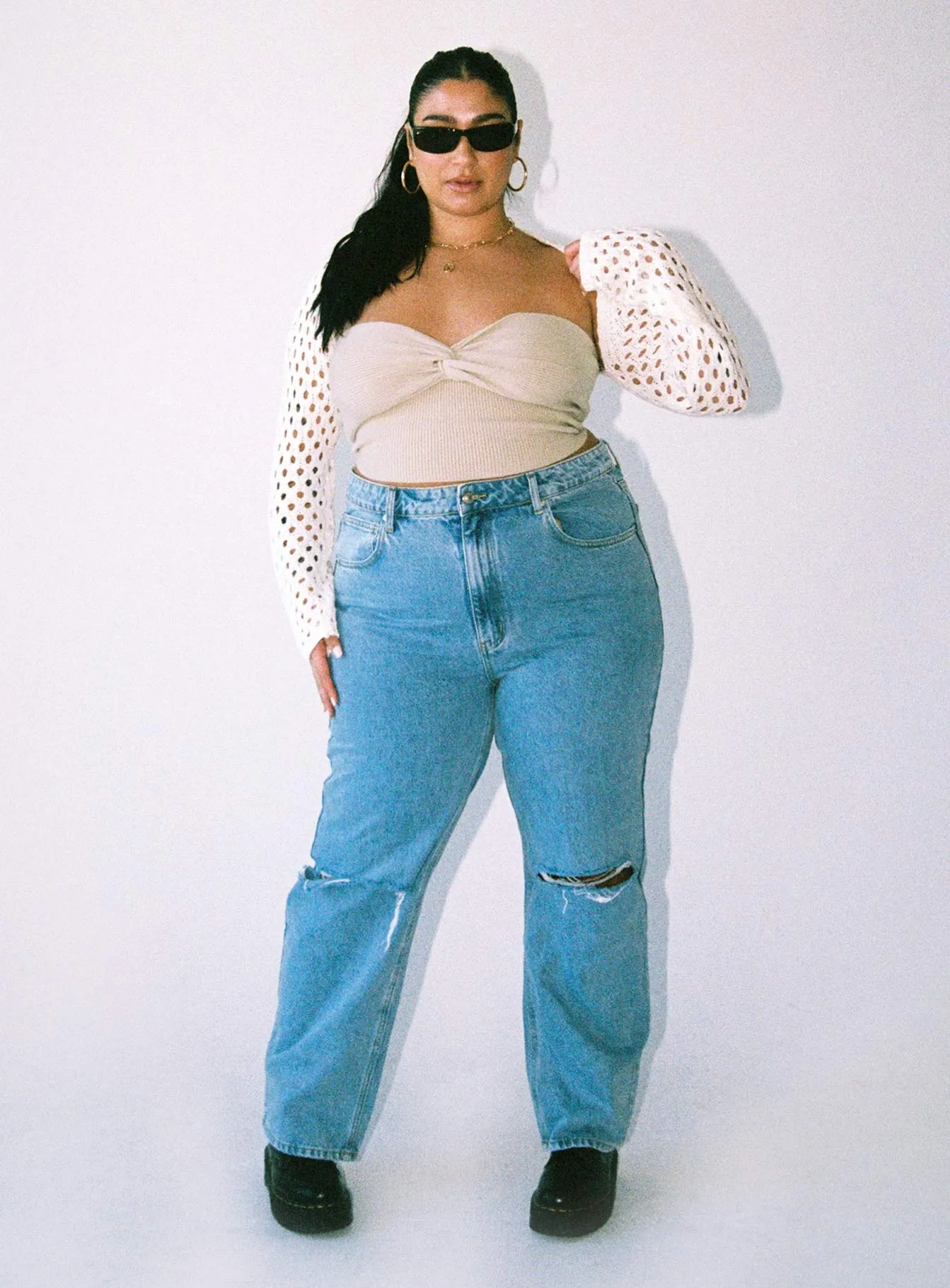 Kallista Top Cream Curve YarnDyeStripe ElasticTrimming