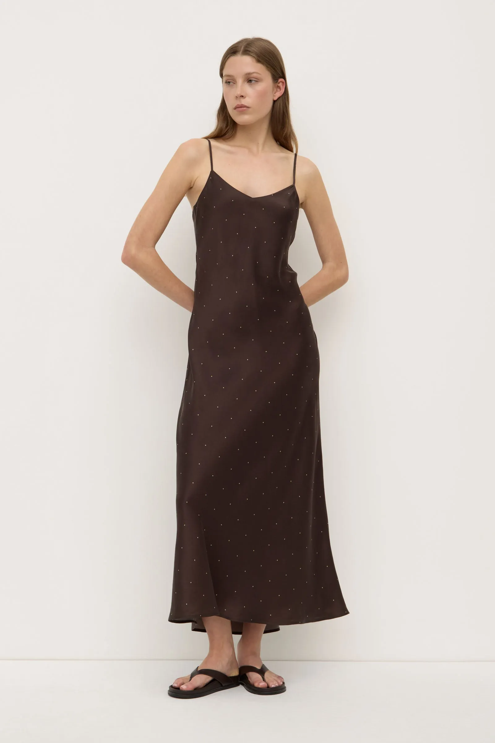 Pippa Dot Silk Slip Dress MoistureManagementSystem