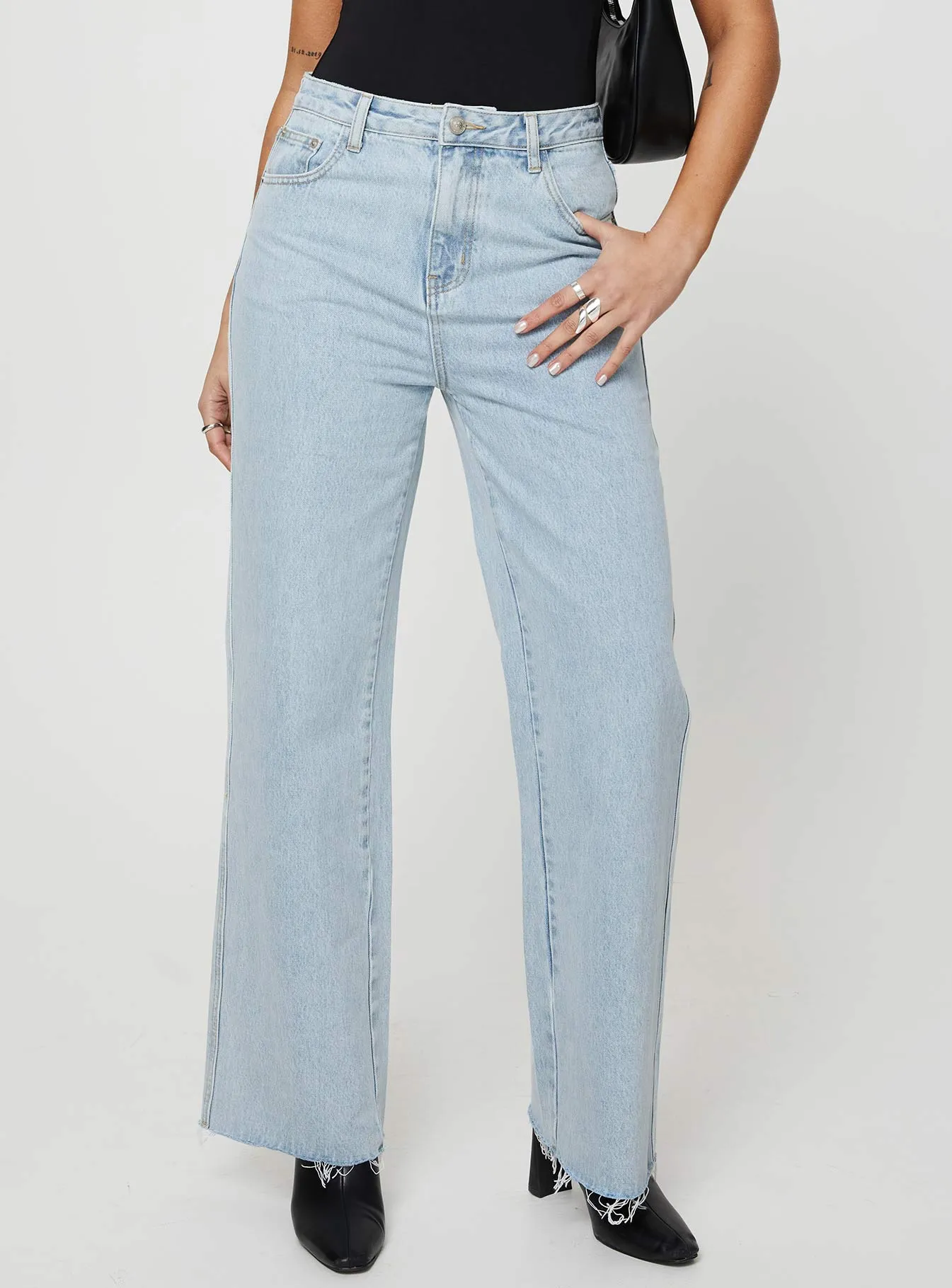 Four Way Stretch Fabric Active Days Arlington Straight Leg Denim Jeans Light Wash Tall
