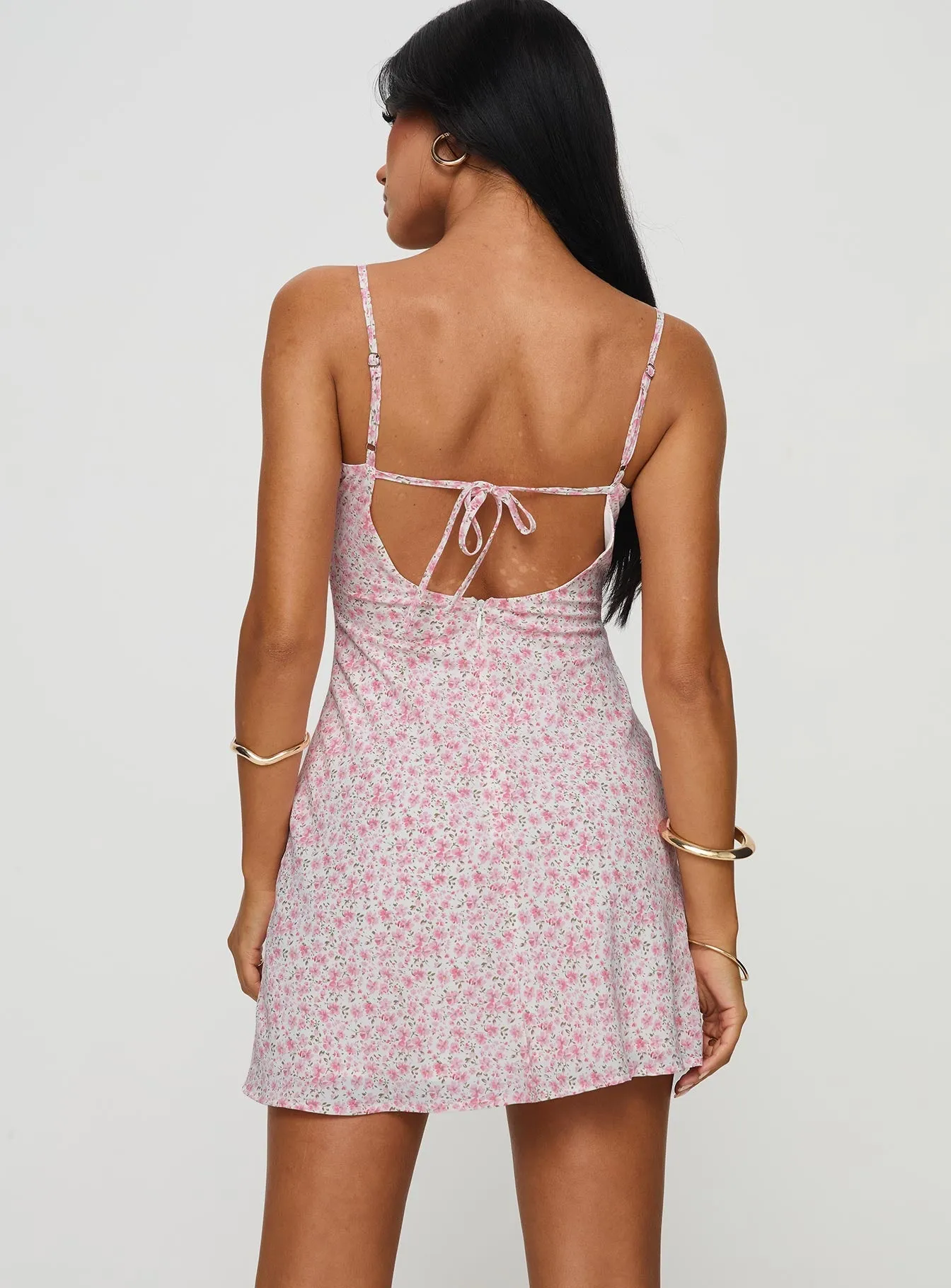 Draven Mini Dress Pink Fun floral mini Party Soft