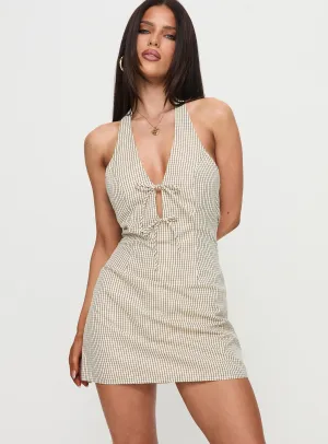 Sheer Glam Madalene Halter Mini Dress Multi