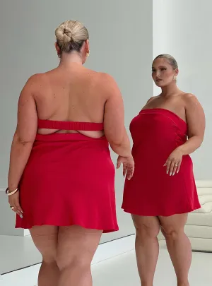 Phillipa Mini Dress Red Curve Minimal Look