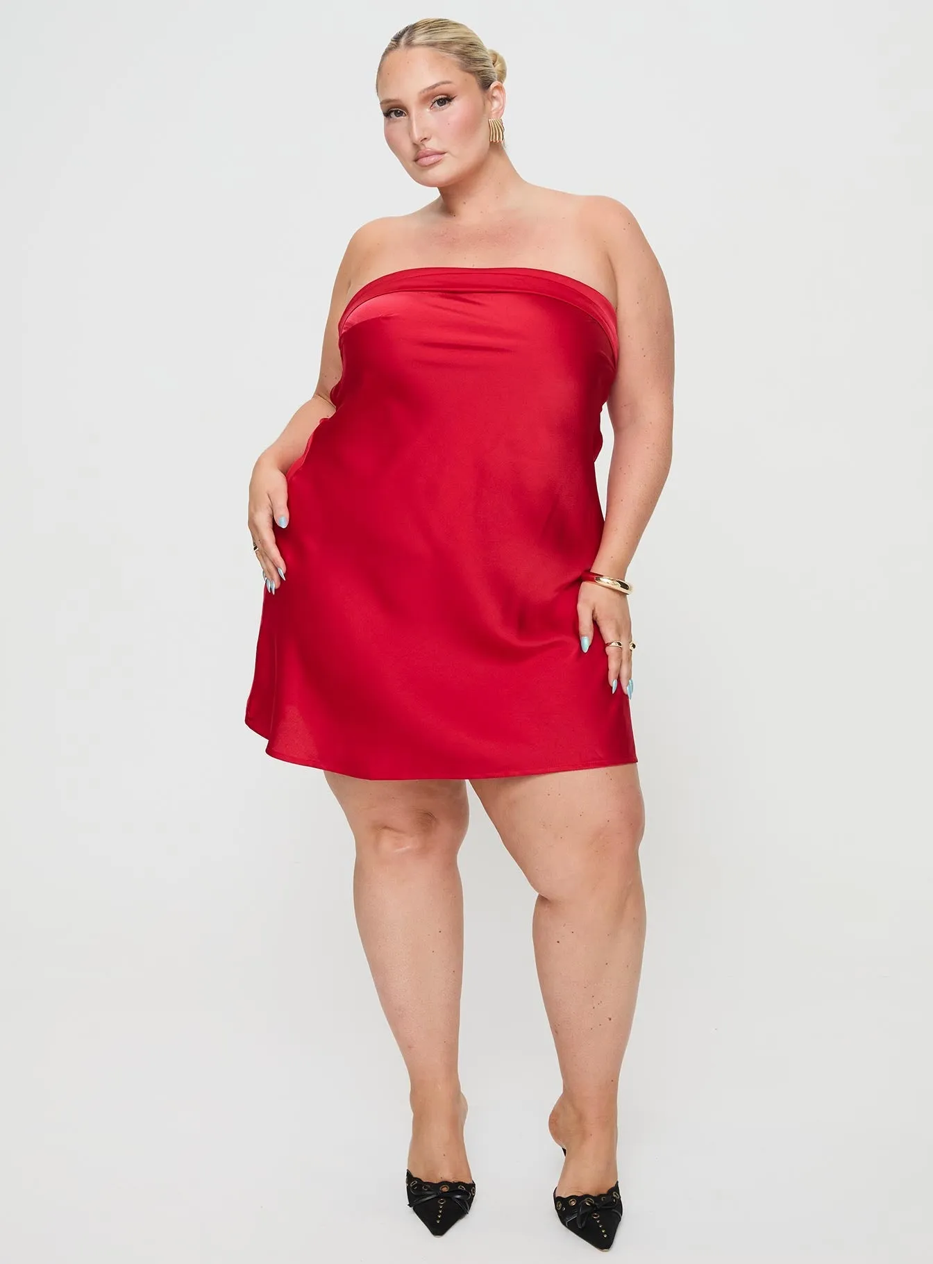 Youthful Chic Phillipa Mini Dress Red Curve