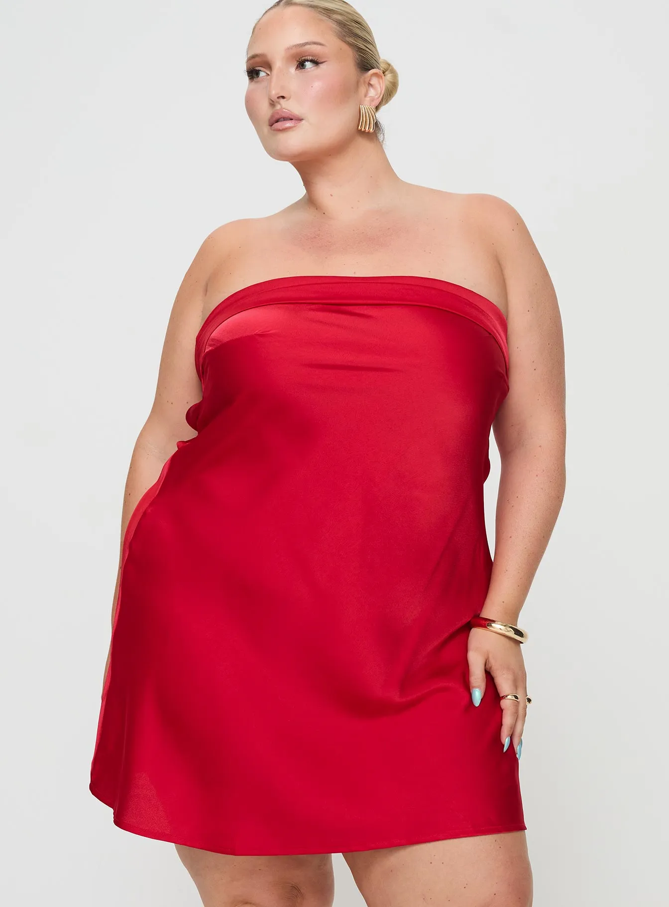 Dress for warm weather Wide Range Motion Phillipa Mini Dress Red Curve