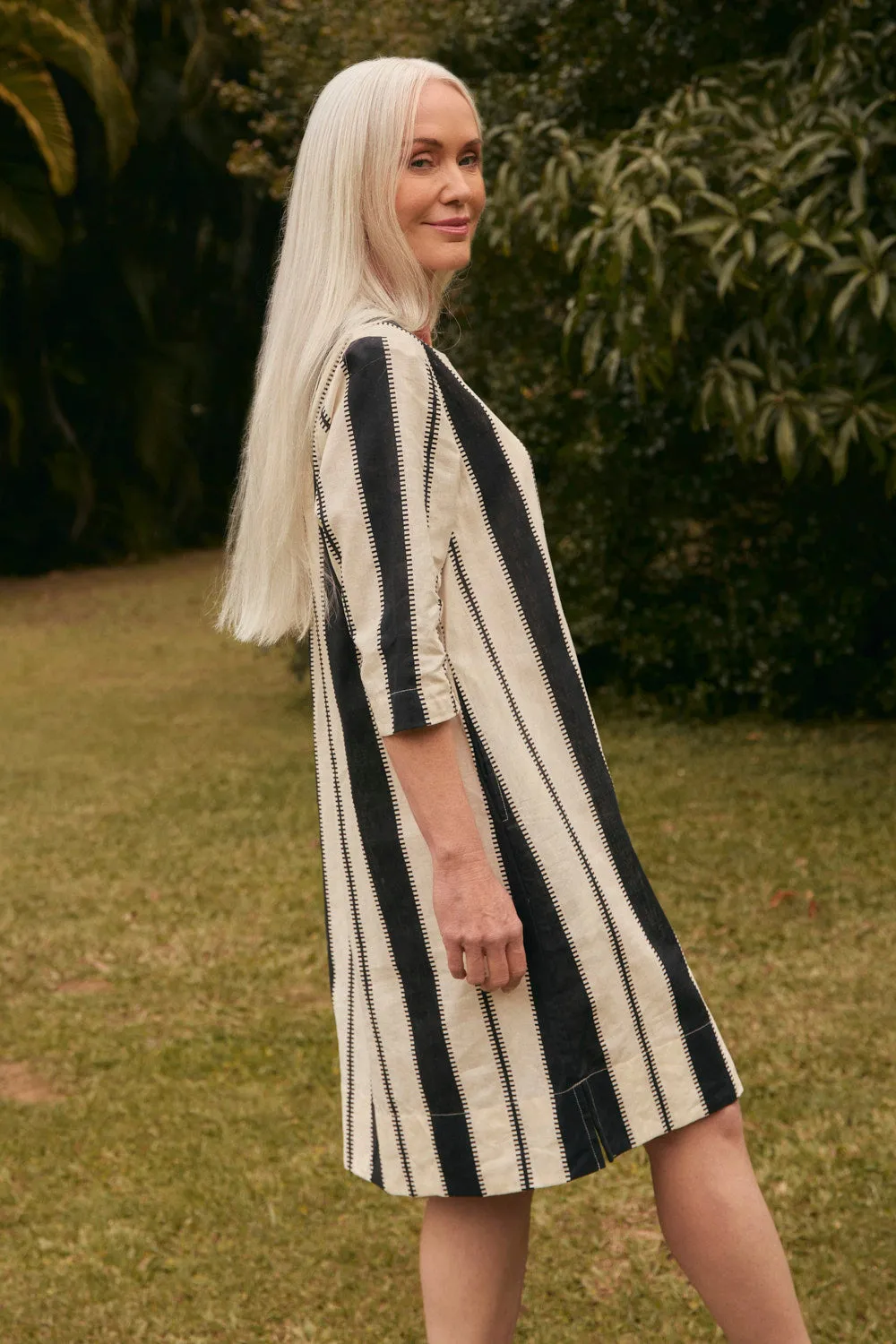 UltraSoft Texture Boatneck Shift Dress in Shibuya