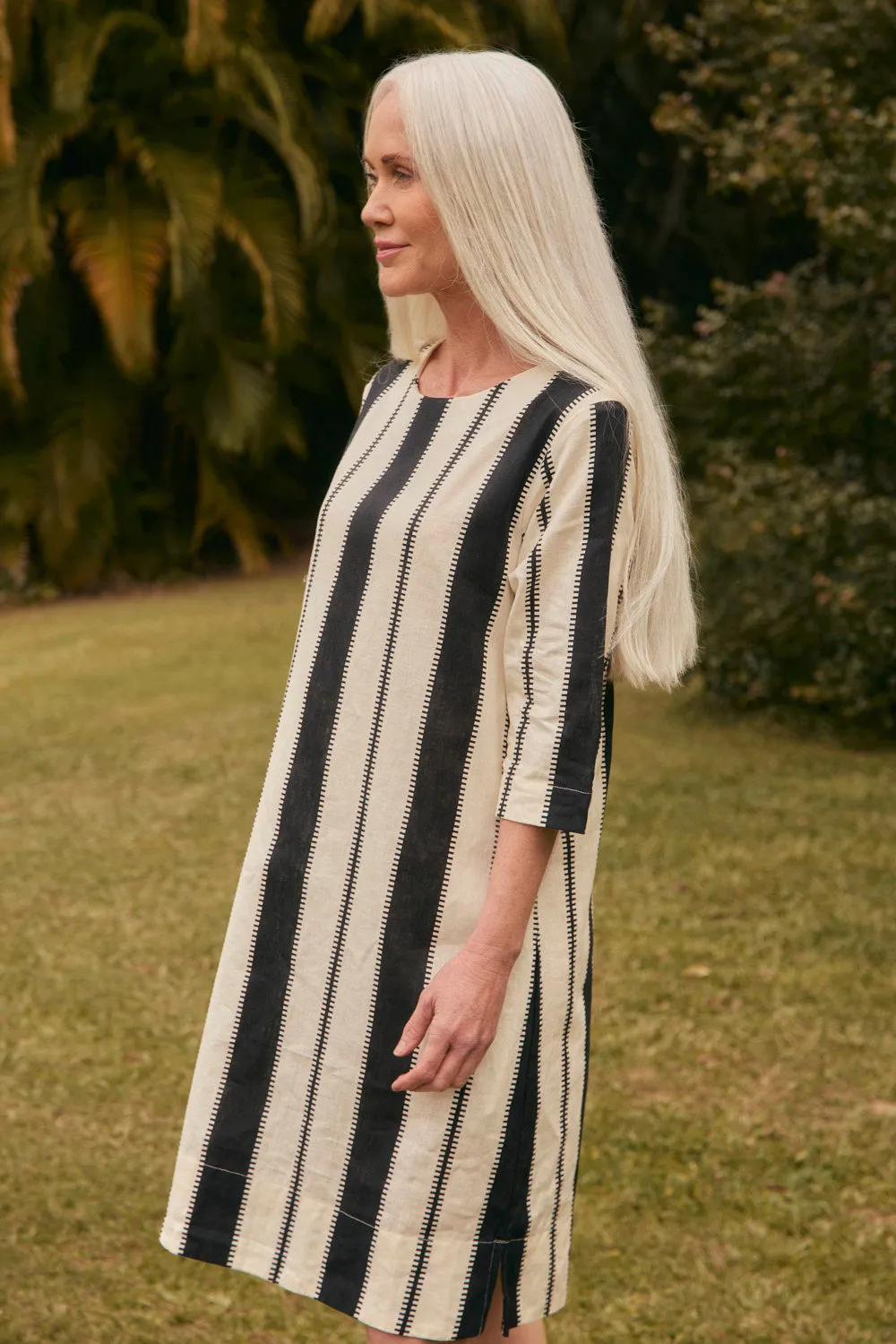 Boatneck Shift Dress in Shibuya WindproofInterior