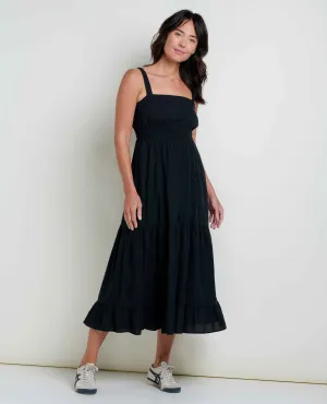 Taj Hemp Tiered Midi Dress Adjustable Waistband TaglessDesign