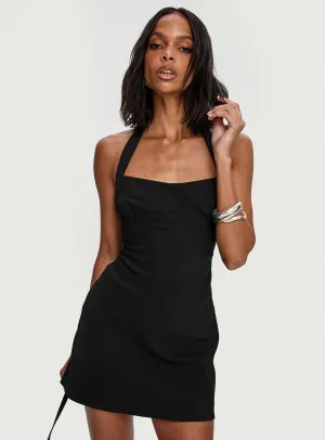 Cabaret Halter Mini Dress Black Light Touch