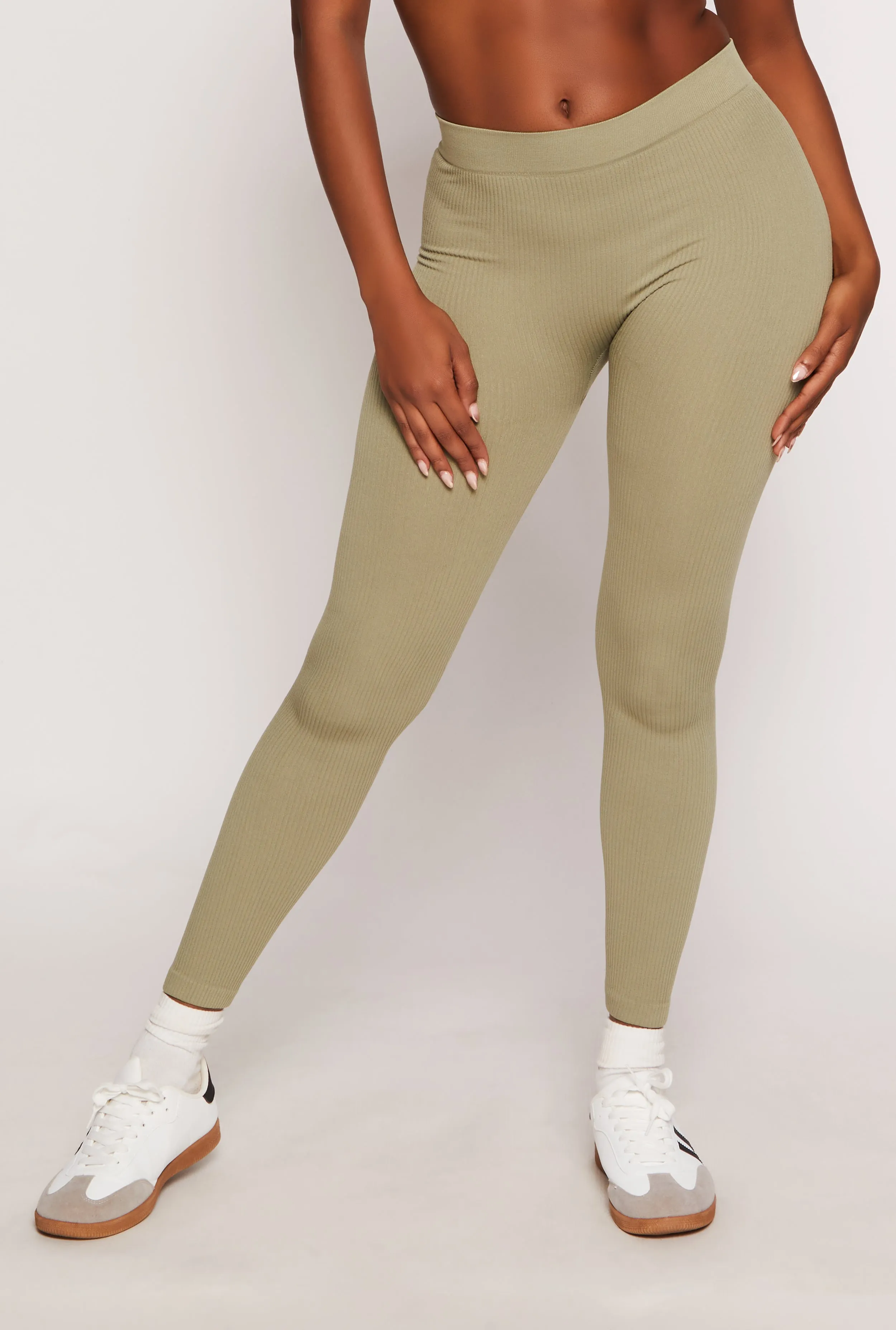 Eco Friendly Luxury Choice Four Way Daily Routine Seamless Ribbed Knit Leggings