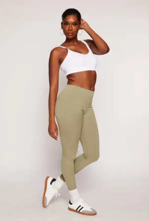 Seamless Ribbed Knit Leggings Shaping Contour Lines