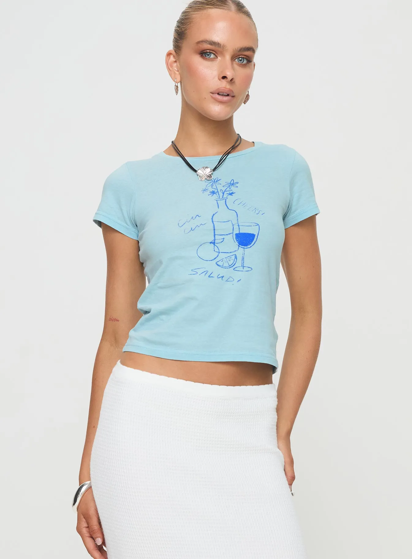 Cheers To You Tee Blue Summer Essential