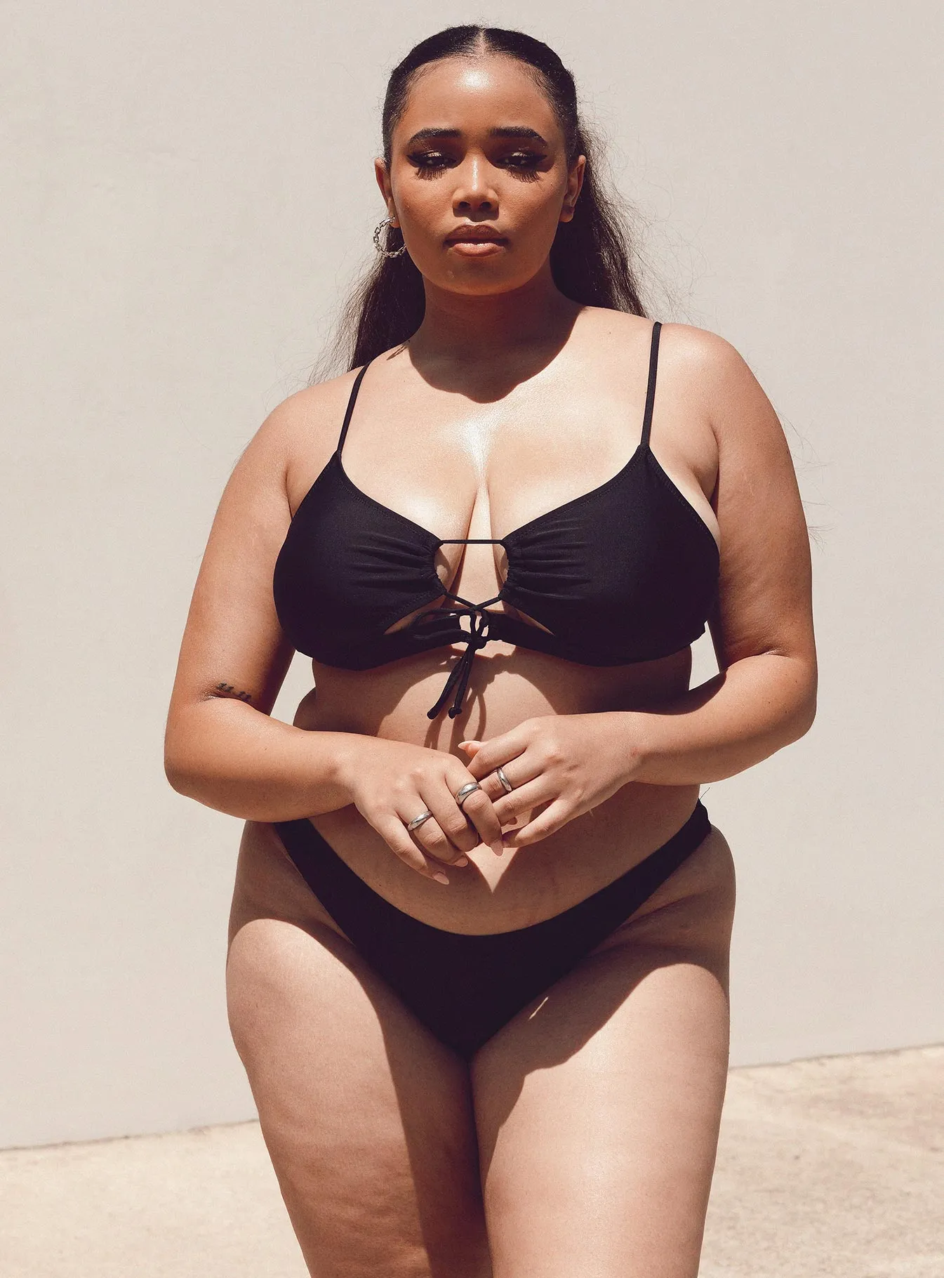 Ashley Bikini Bottoms Black Curve Butter Soft Stretch Quick Release Clasps