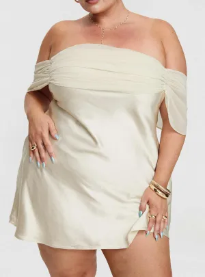 Flattering bodycon mini Adoration Mini Dress Cream Curve