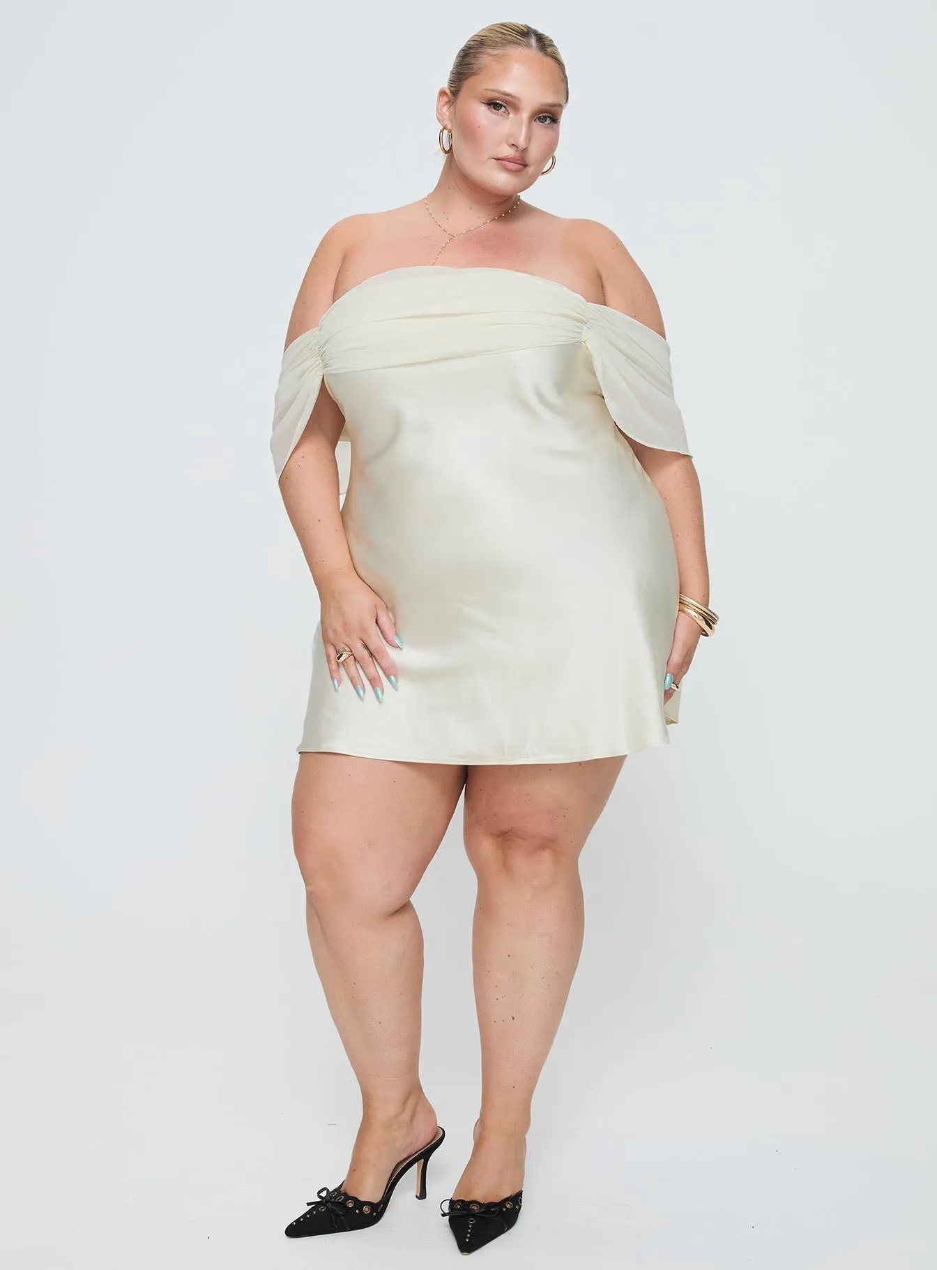 Adoration Mini Dress Cream Curve Sexy yet elegant mini