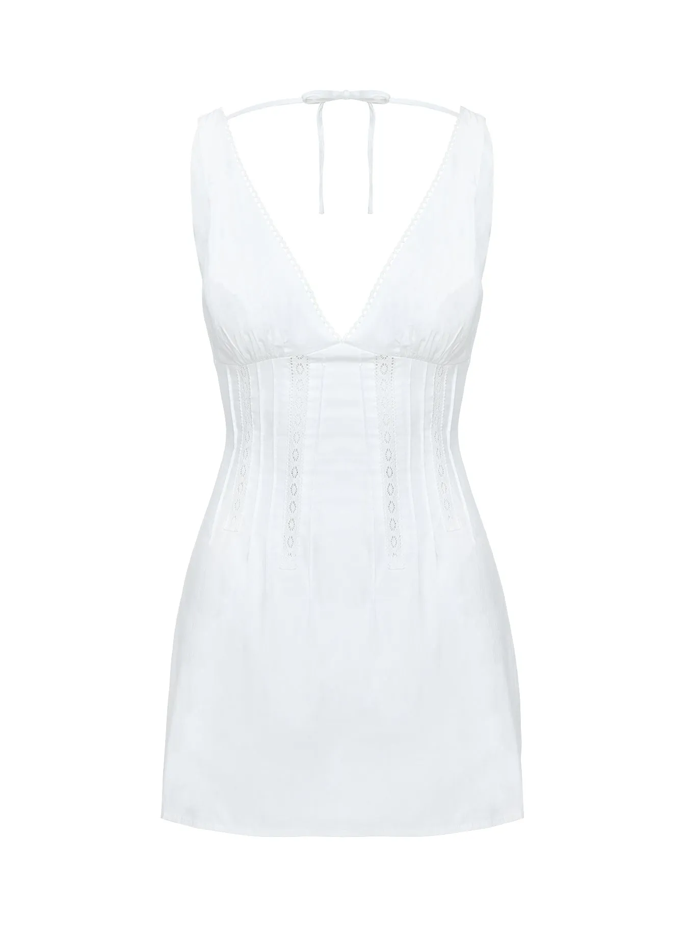 Austria Drop Waist Mini Dress White Versatile Wear