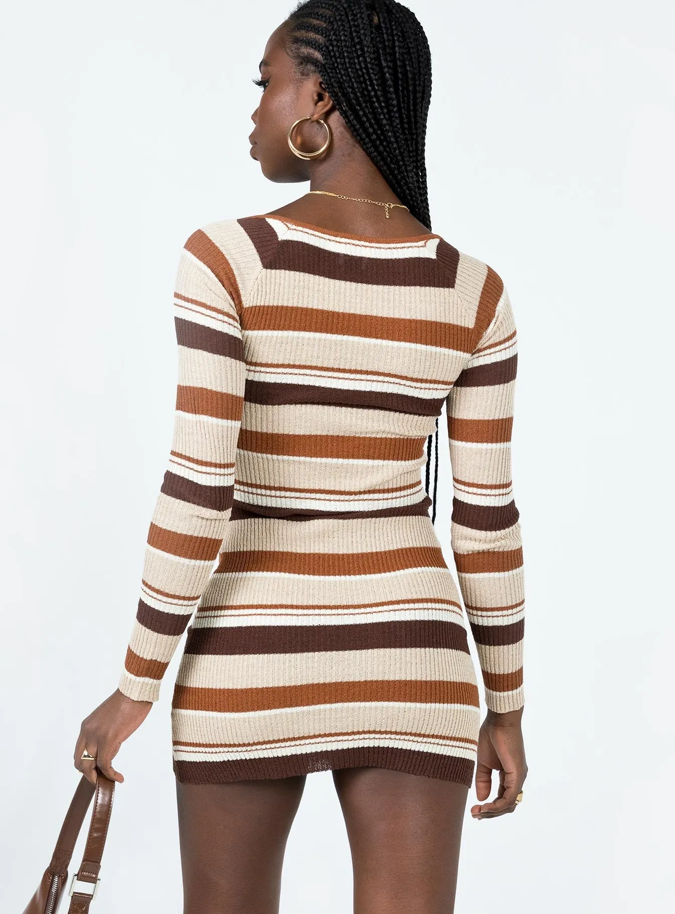 Domini Mini Dress Brown Multi Dress for casual outings