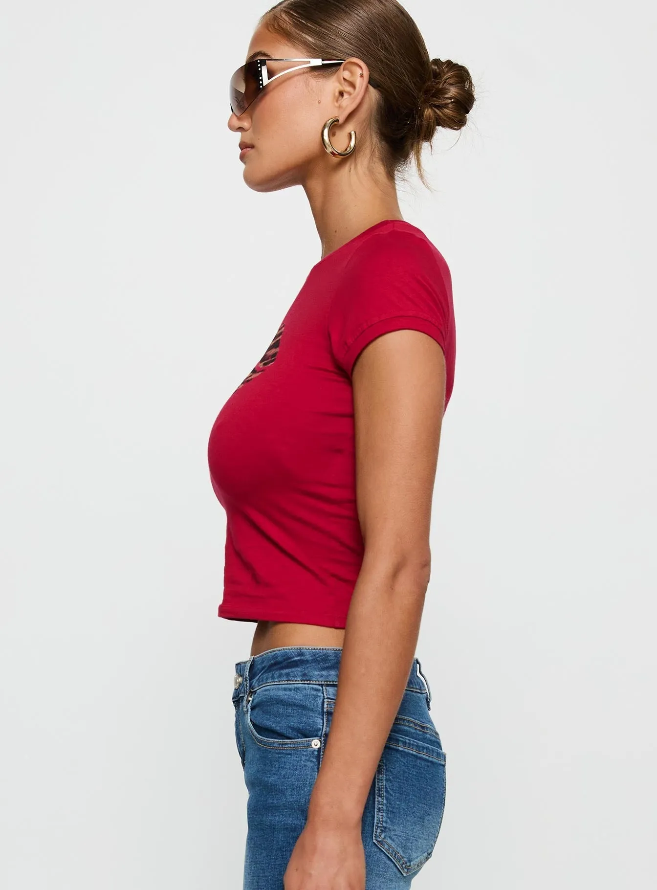 Sutin Tee Red Cool Weather Wear EcoConscious Processing
