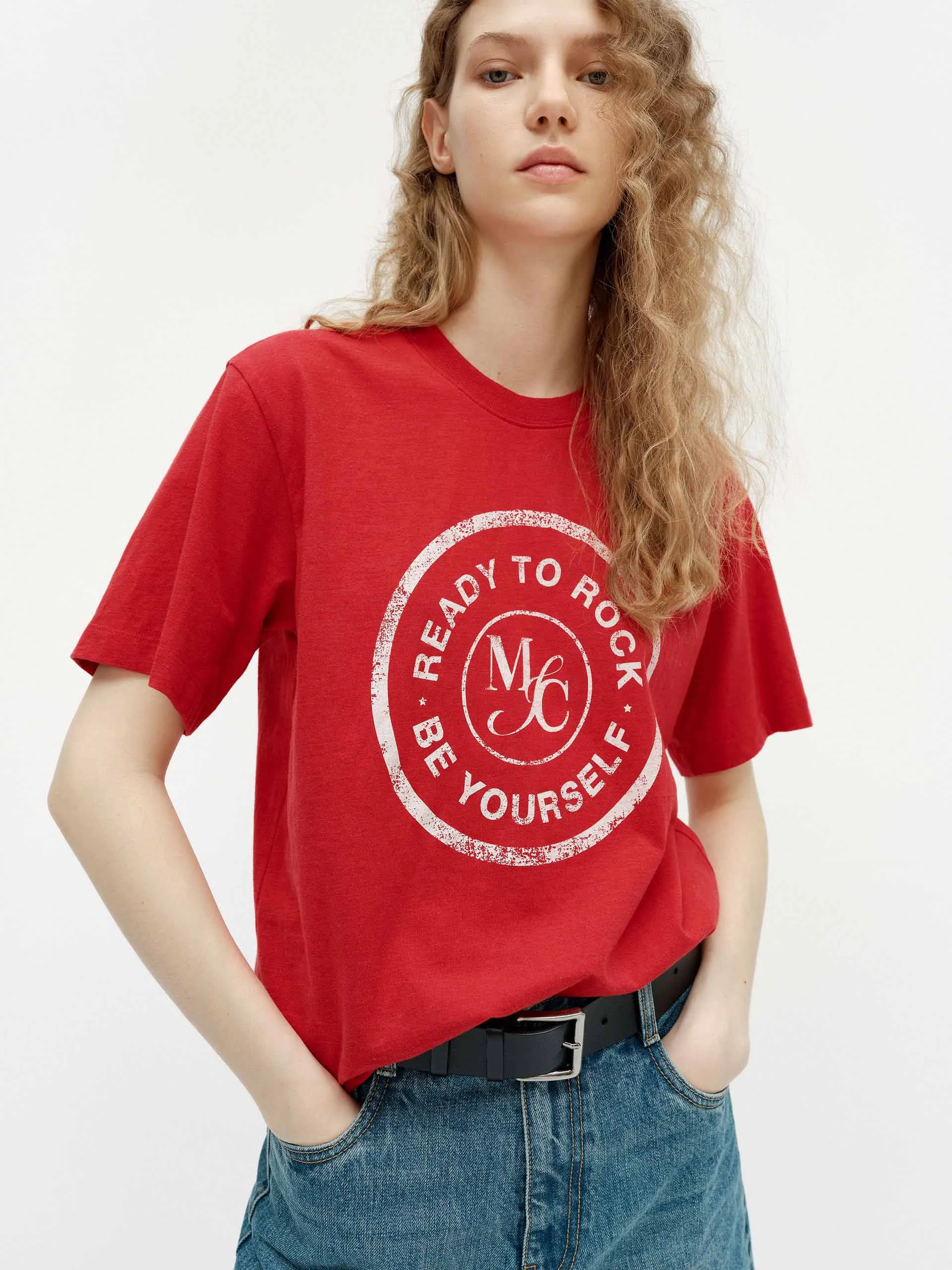 Essential Layer Letter Print Loose T-shirt