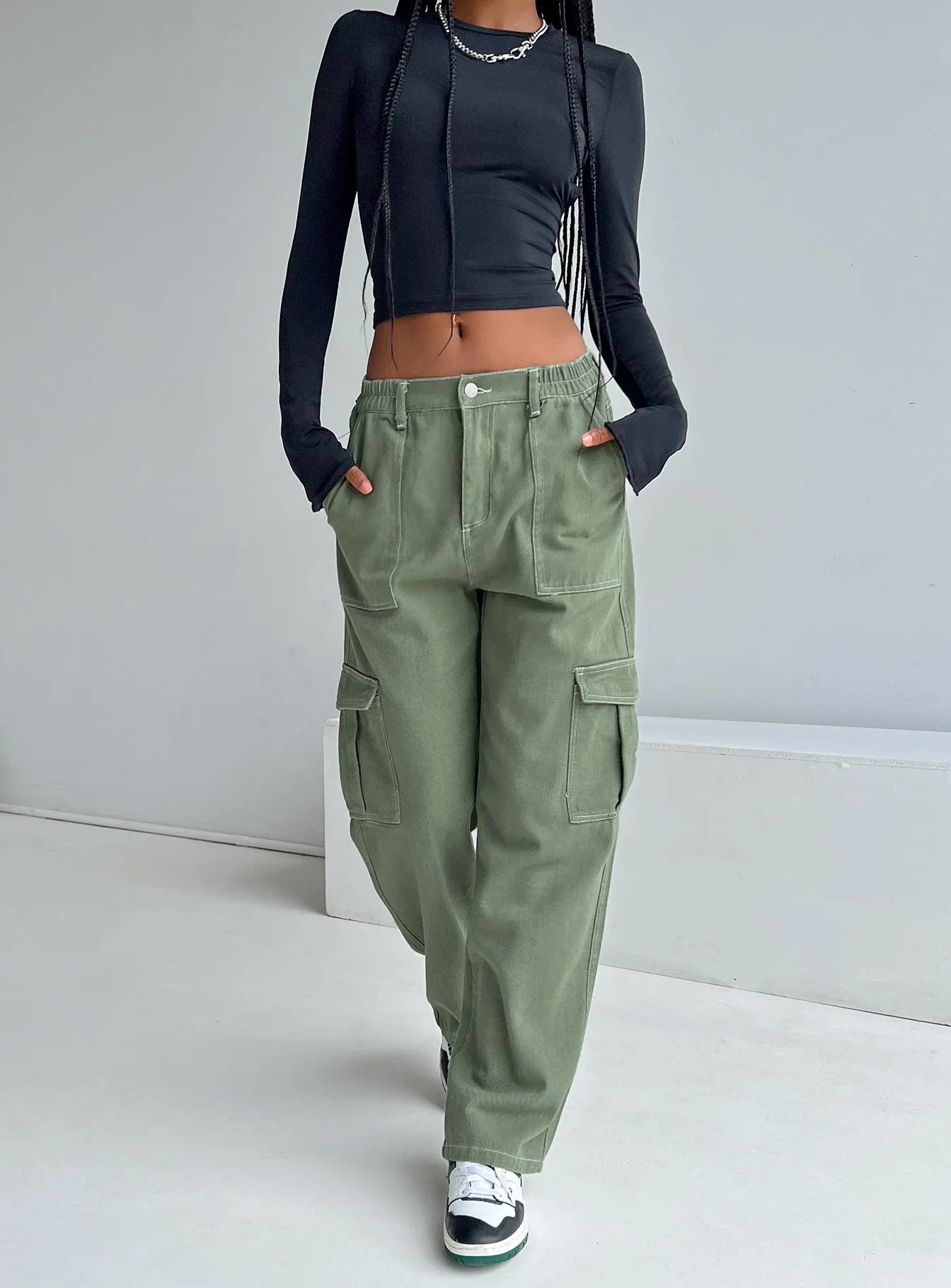 Pawley Cargo Pants Khaki Street Fashion Affordable