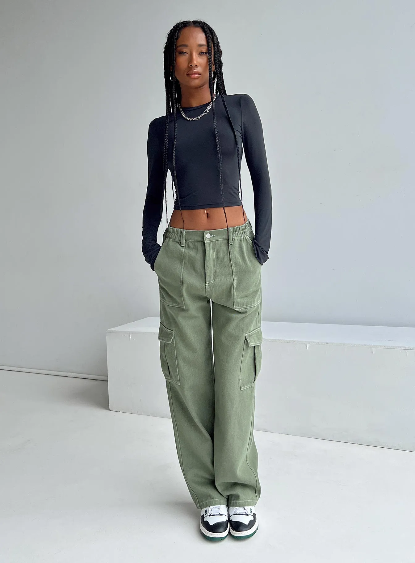 Circular Knit Construction Grab And Go Pawley Cargo Pants Khaki