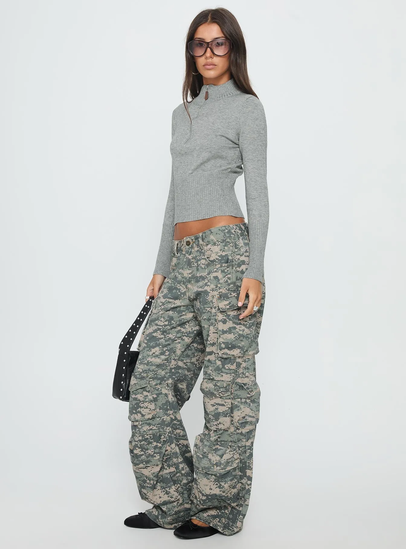 Sweetness Low Rise Straight Leg Jeans Digital Camo Simple Choice
