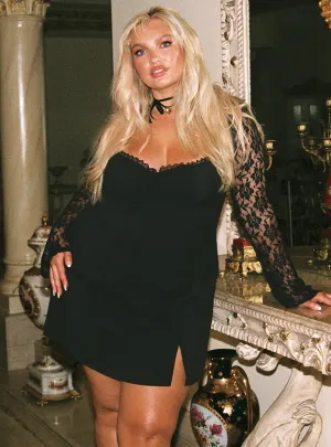 Ashwood Lace Sleeve Mini Dress Black Curve Flowy Design Versatile Style