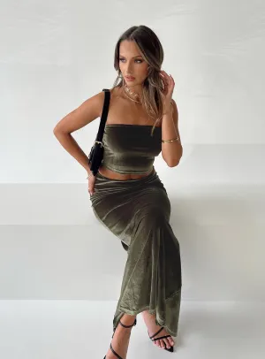 Lightweight Fabric Stretch Fit Top Rebekah Set Green