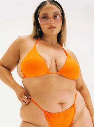 Serene Bikini Top Orange Curve Sun Protection Fabric