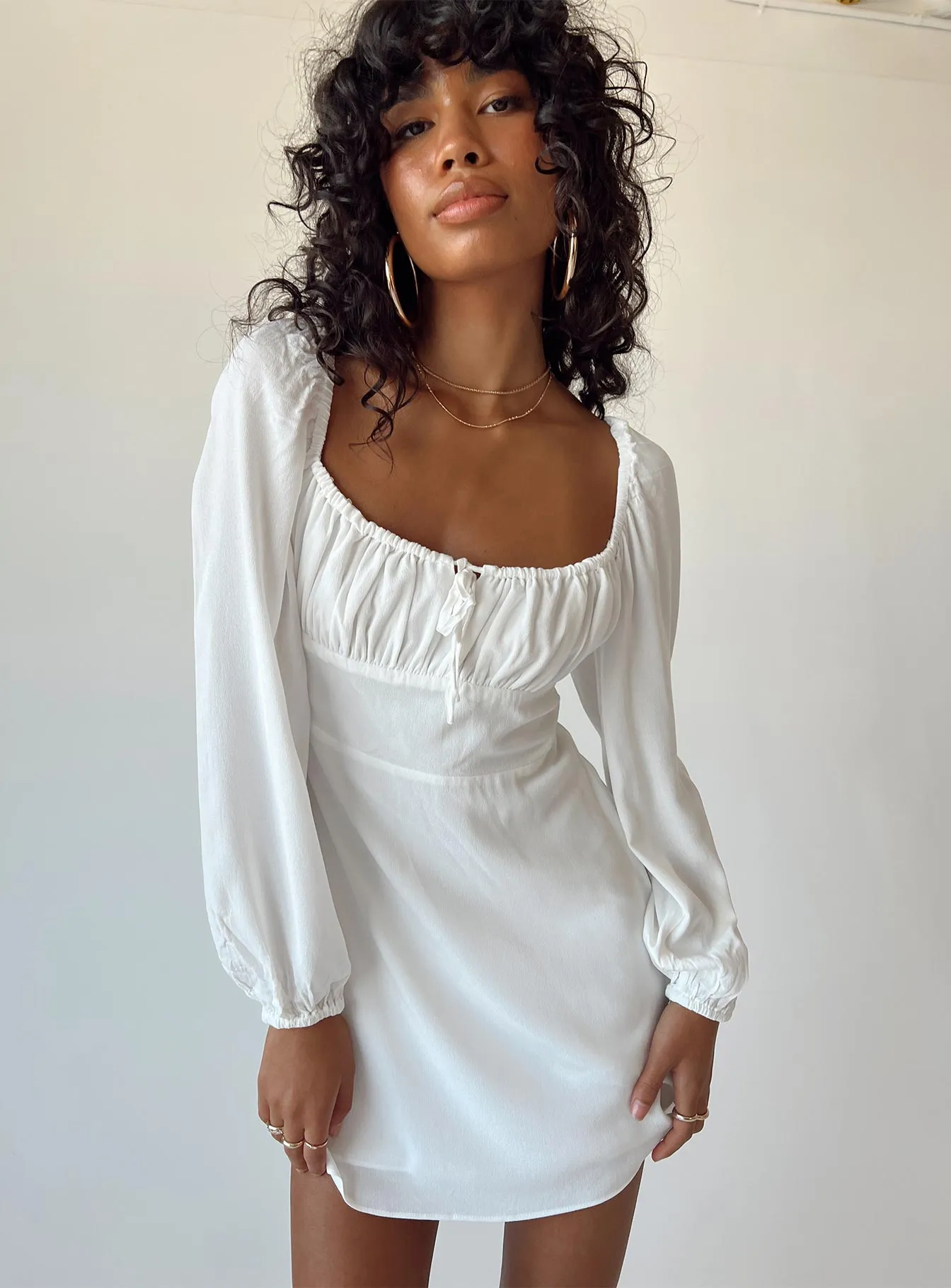 Elvira Mini Dress White Unlined Versions