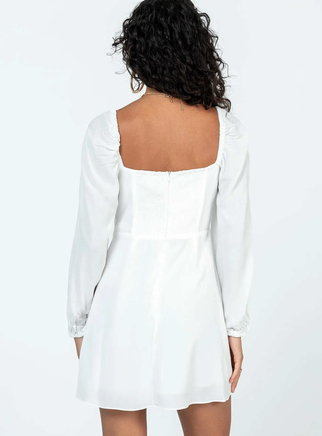 Flash Edge Glow Hot Elvira Mini Dress White