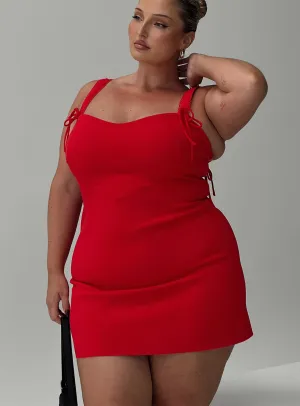 Fearless Charm Trendy Mood Lovers Quarrel Mini Dress Red Curve