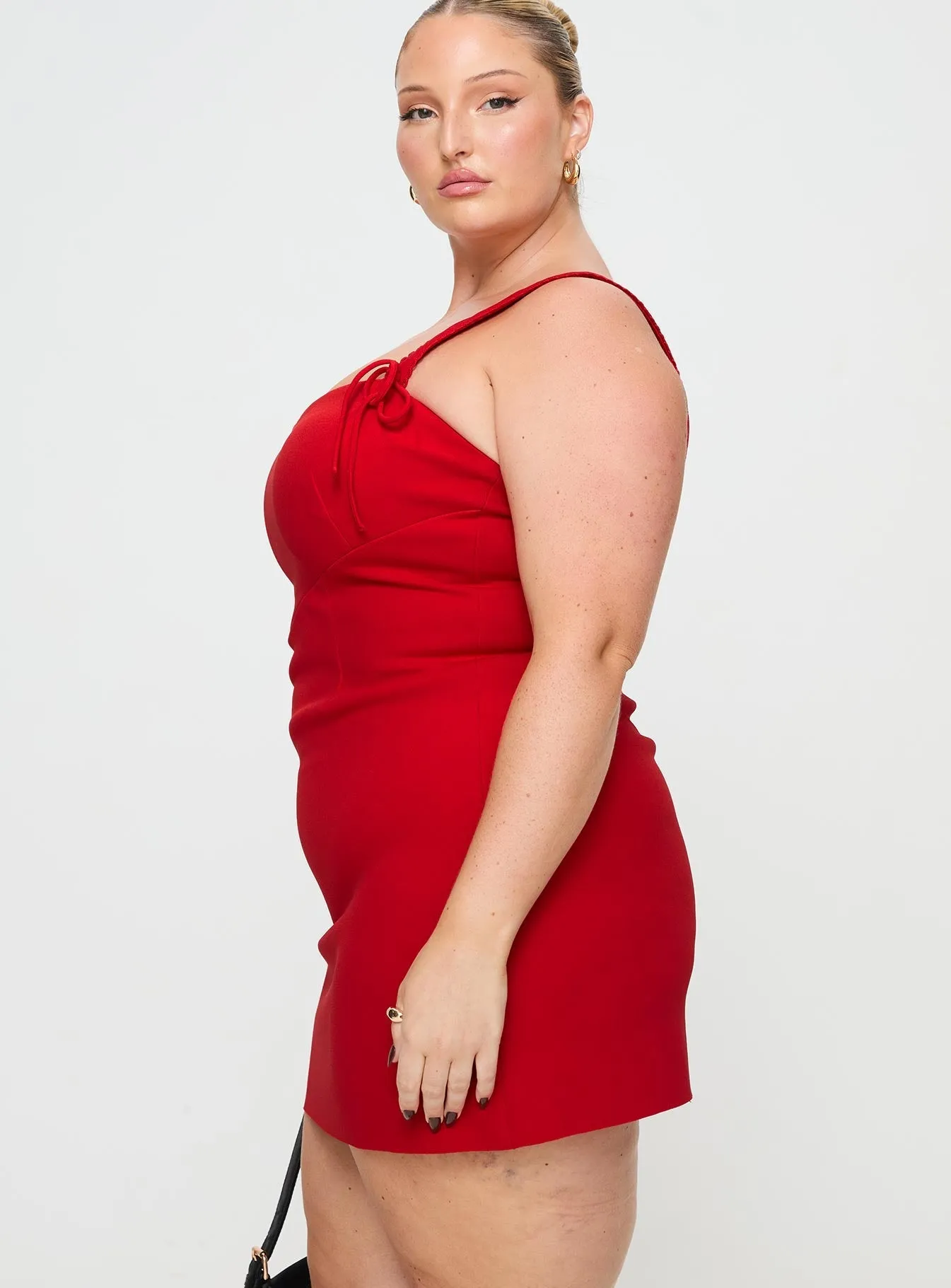 Timeless Chic Lovers Quarrel Mini Dress Red Curve