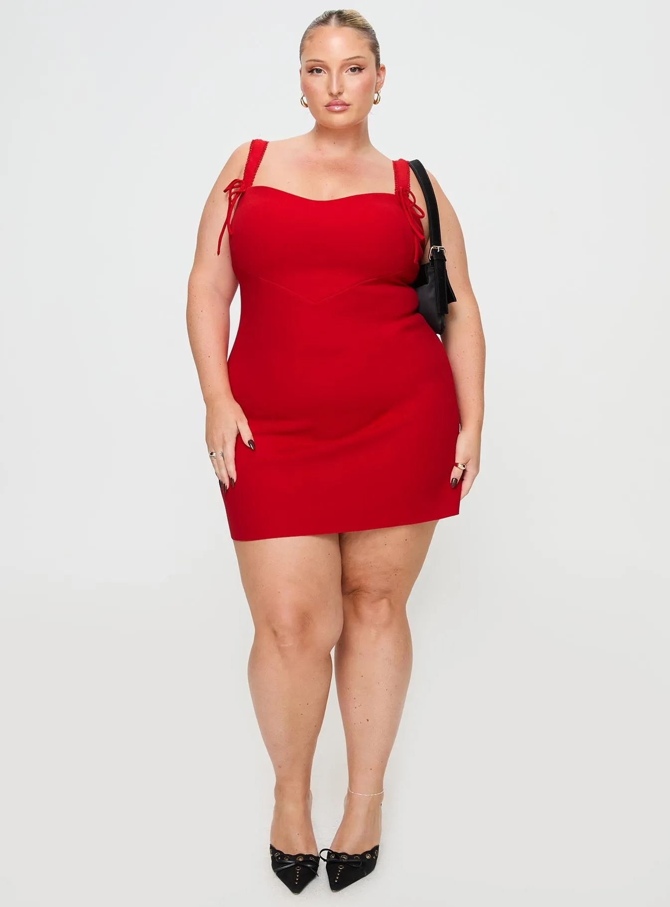 Lovers Quarrel Mini Dress Red Curve Quick Dry Textile