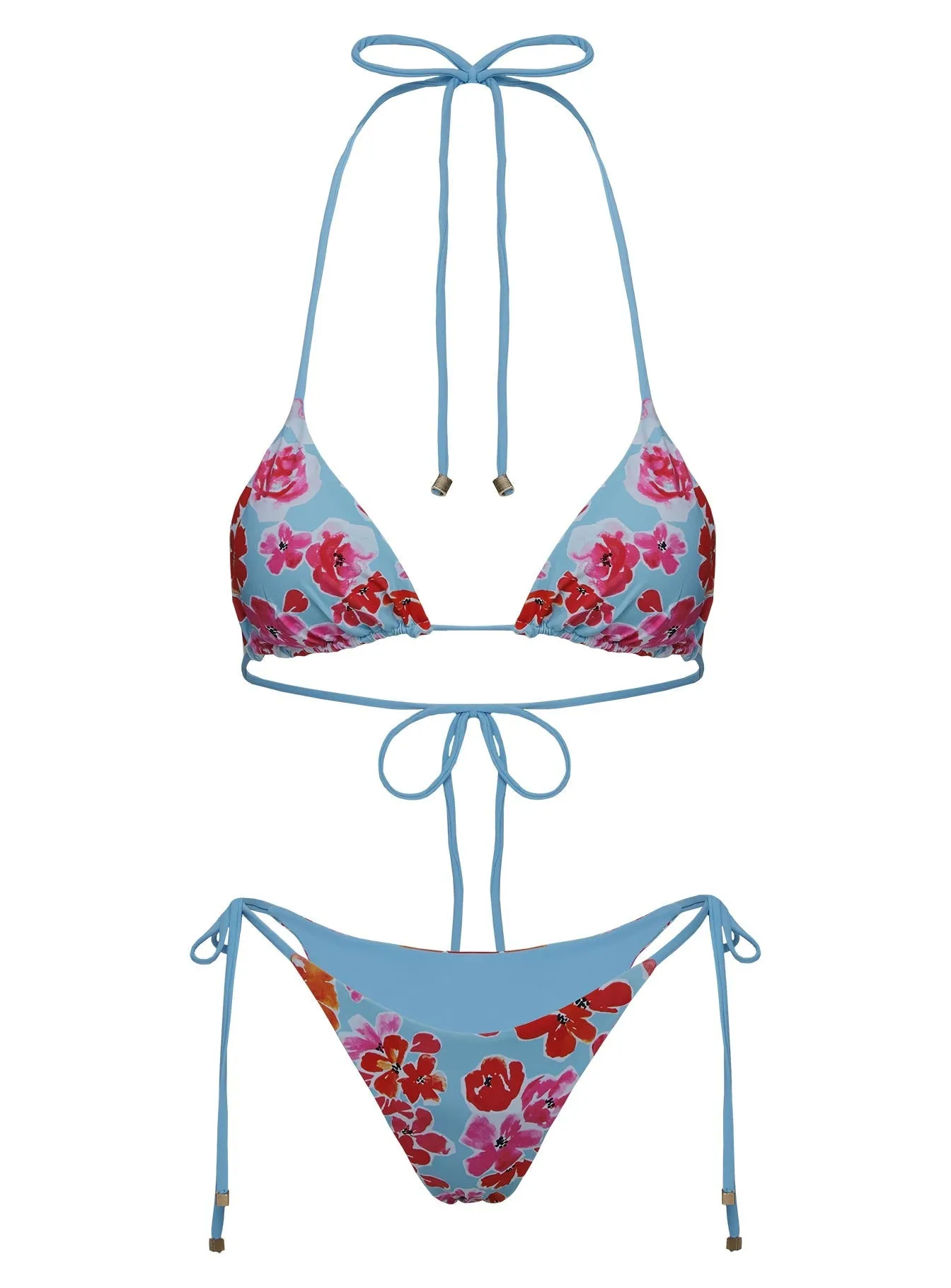 Quick Dry Elastic Band Nevaeh Triangle Bikini Top Floral