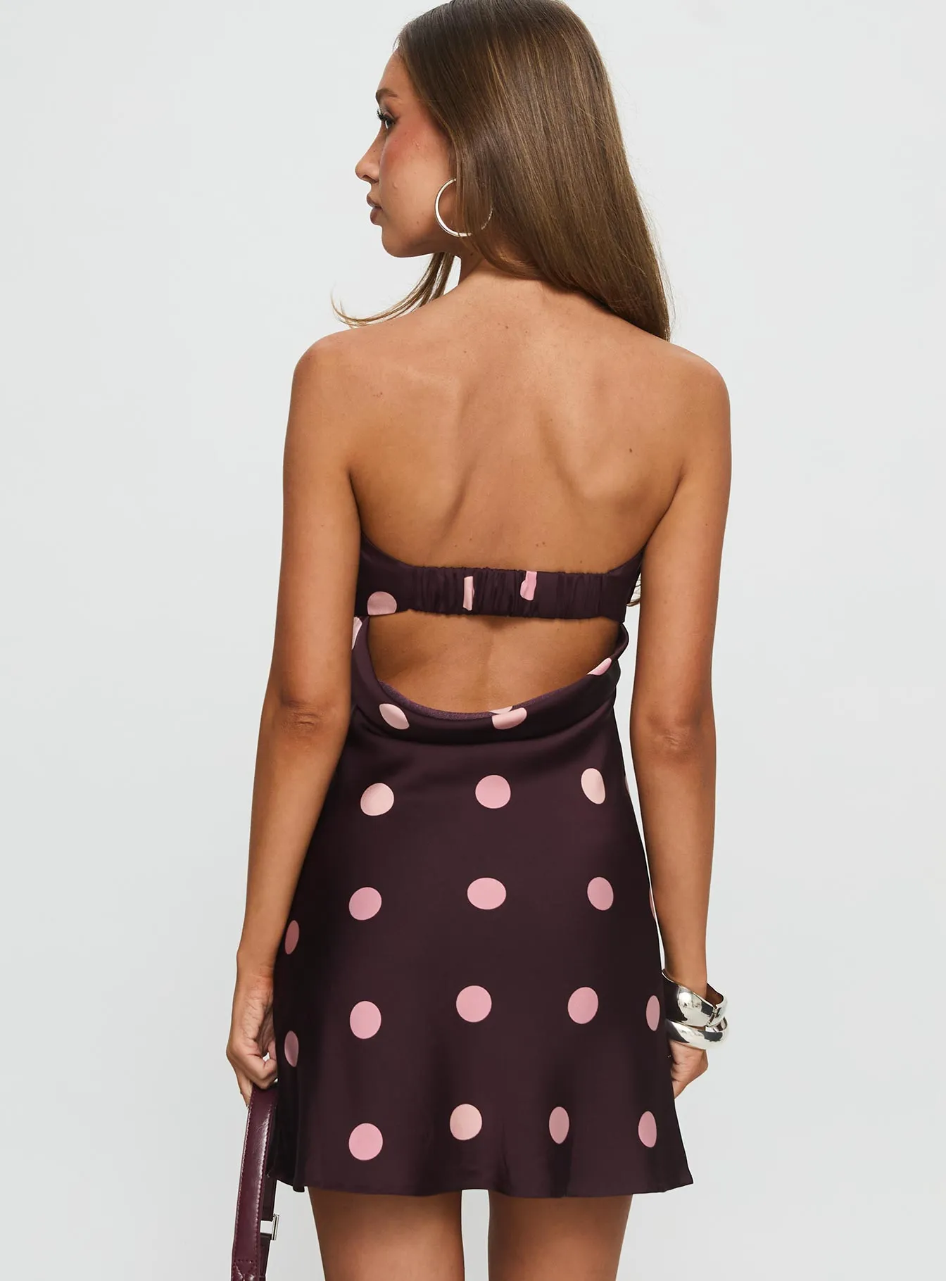 Phillipa Mini Dress Plum / Pink Polka Dot Cozy Fit
