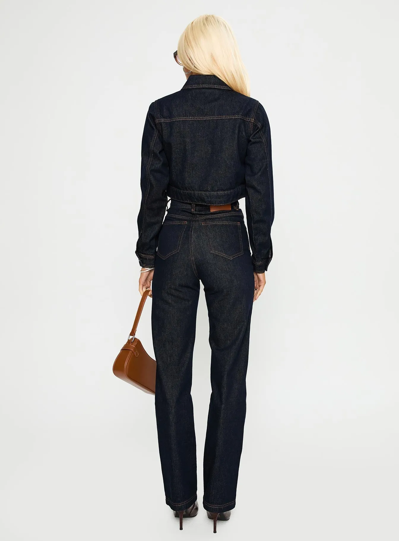 Stallion High Rise Straight Leg Jeans Indigo UltraSoft Lining Minimalist Traveler Gear Bold Look
