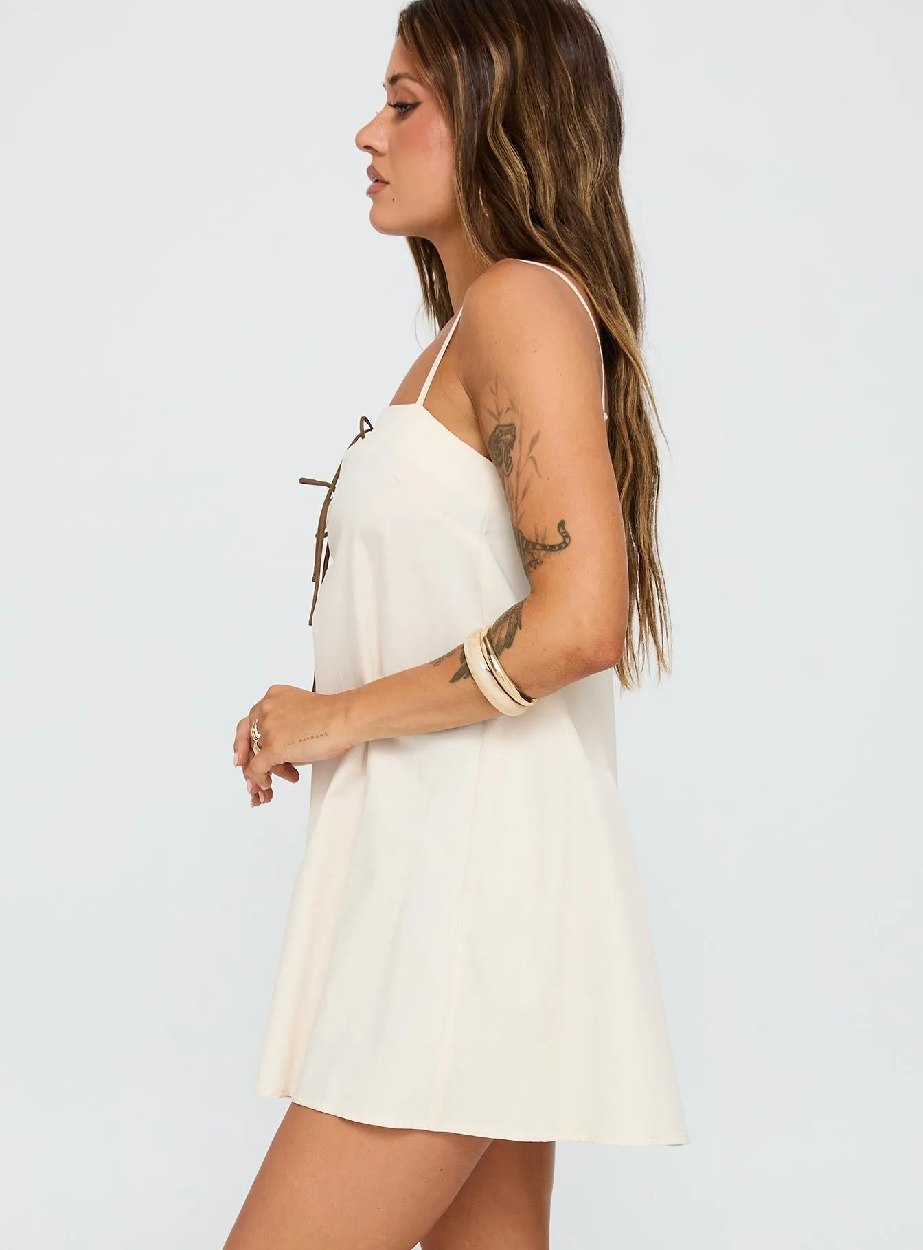 Belong Together Mini Dress Cream Shine Rush Pack Quick