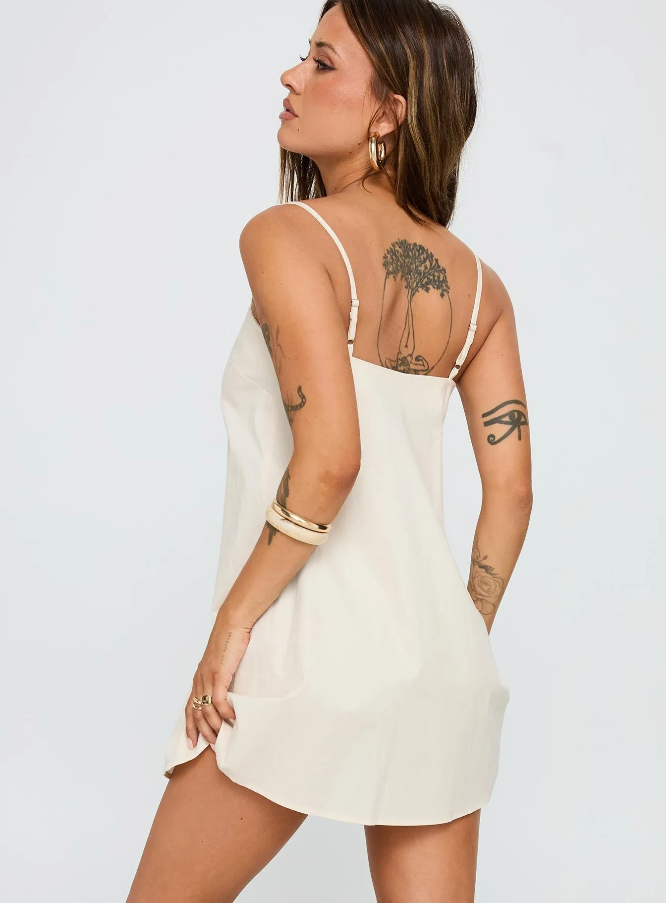 Belong Together Mini Dress Cream Effortless Wear Shine Bold