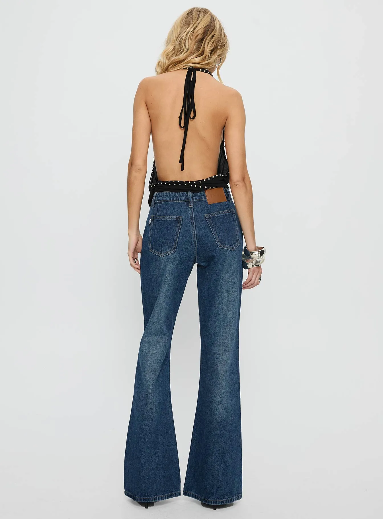 Flexible Fit Wide World Mid Rise Bootleg Jeans Mid Blue