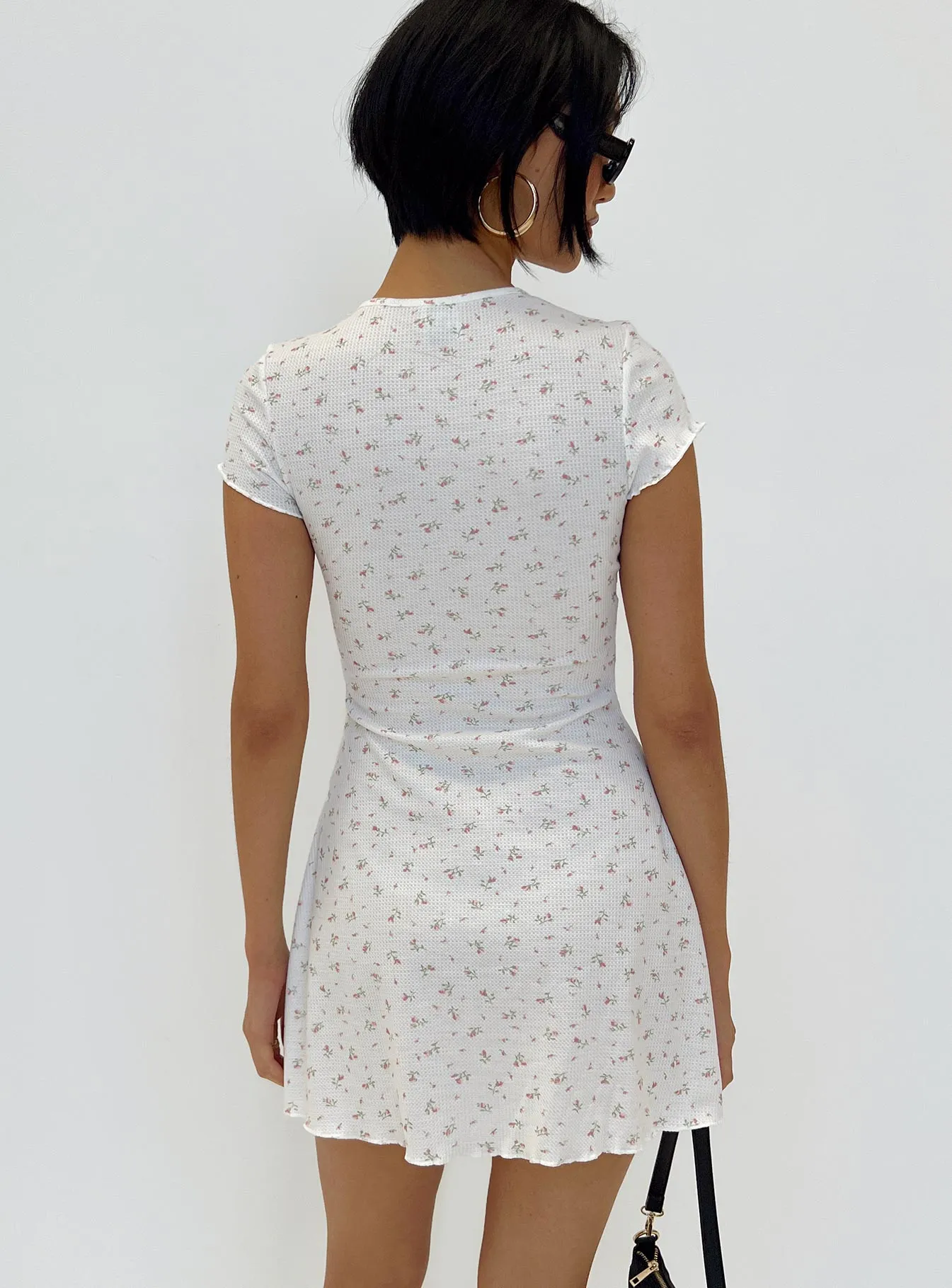Feminine mini-length gown Patton Mini Dress White Floral