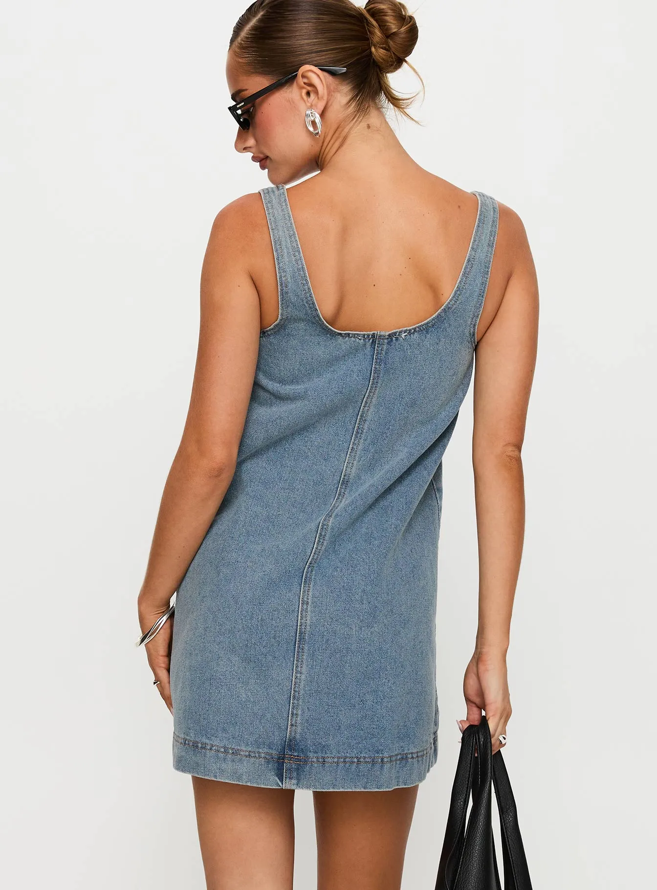 State Of Mind Mini Dress Blue Denim Comfortable summer outing dress Fun Look