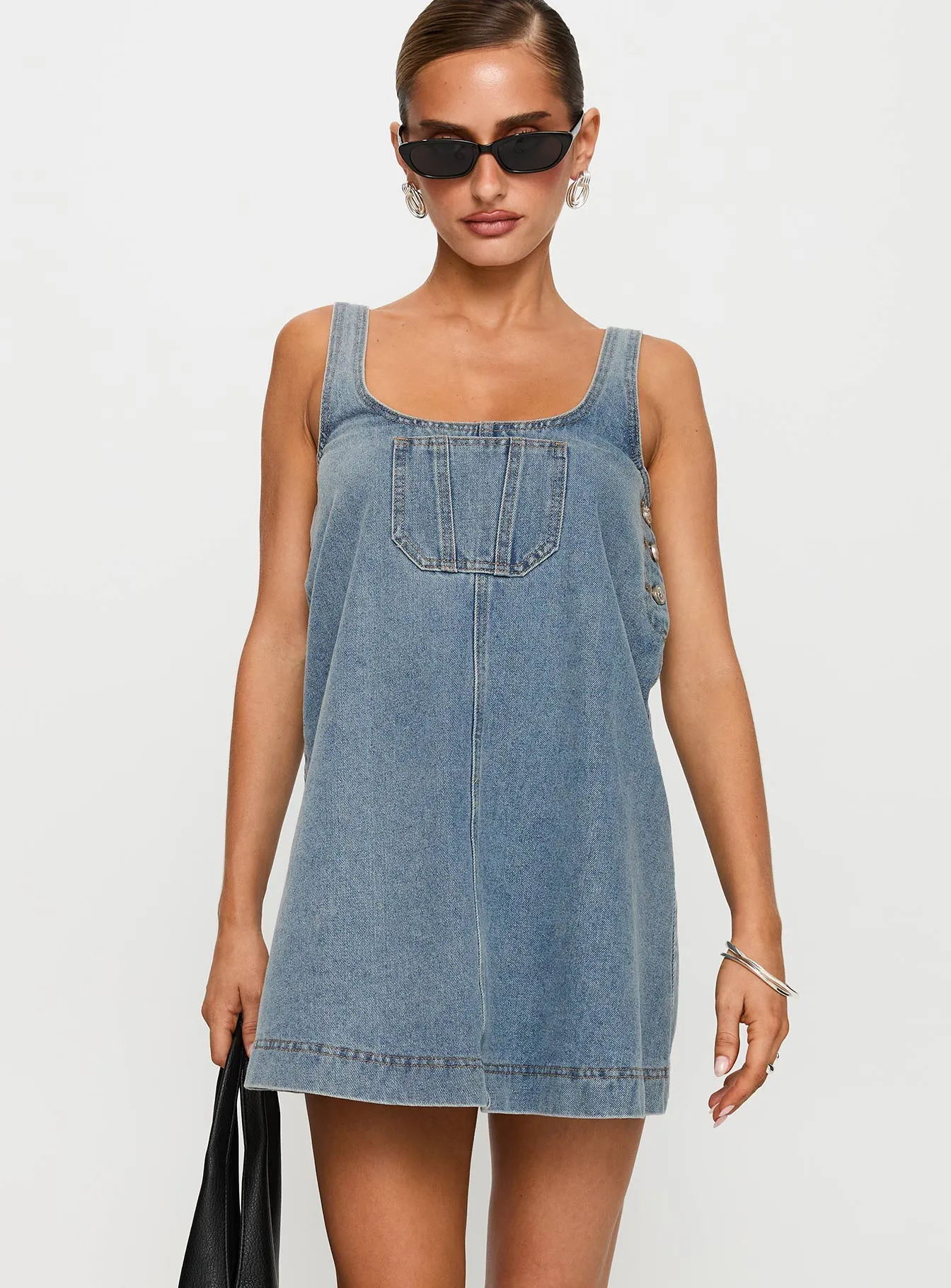 Beat Light State Of Mind Mini Dress Blue Denim