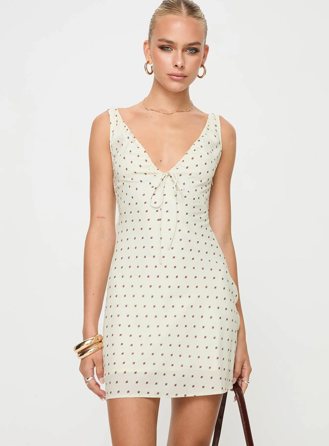 Effortless Fashion Bareena Mini Dress Cream
