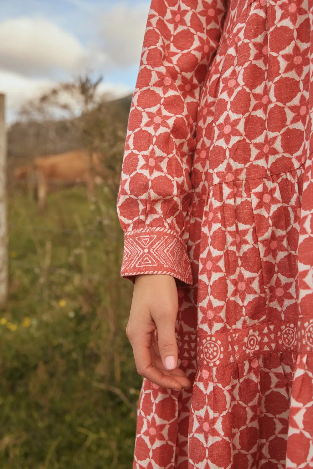 Resort Mood Dance Flow Scout Long Sleeve Dress in Lunar Eclipse
