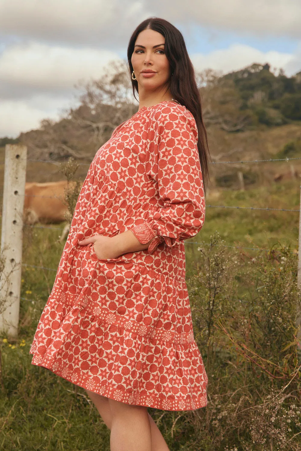 Scout Long Sleeve Dress in Lunar Eclipse HypoallergenicTextile ReinforcedStitching