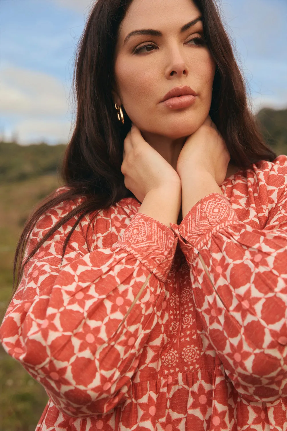 Tech Mood Scout Long Sleeve Dress in Lunar Eclipse
