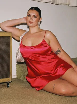 Ally Mini Dress Red Curve Street Glam Pop Hot