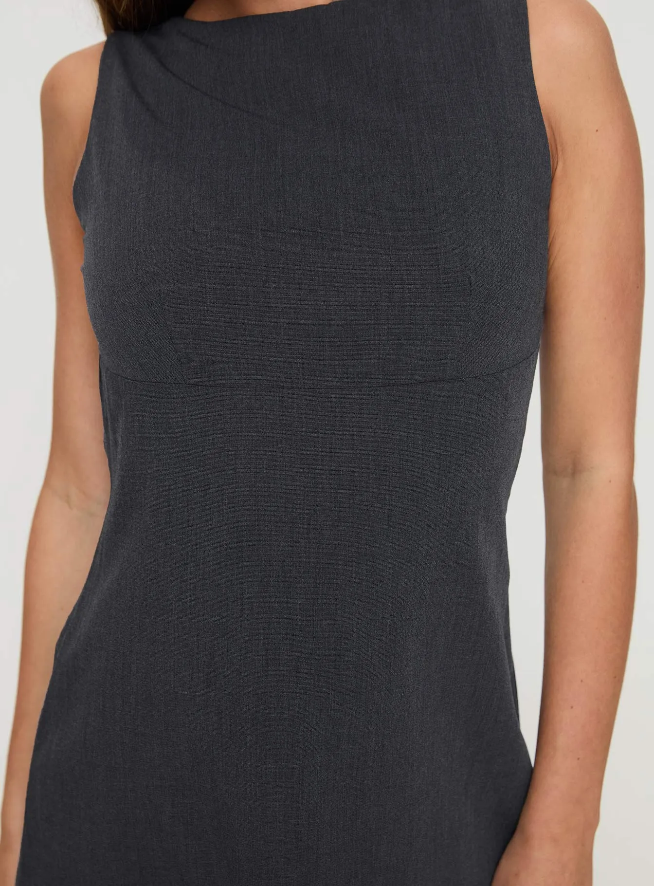 Blyss Mini Dress Charcoal Charming Look Beat Hot
